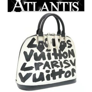 Louis Vuitton Alma Graffiti Handbag White Black